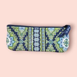 ❤️2/$18 Vintage Vera Bradley  Geometric Paisley Pencil Makeup Brush Pouch